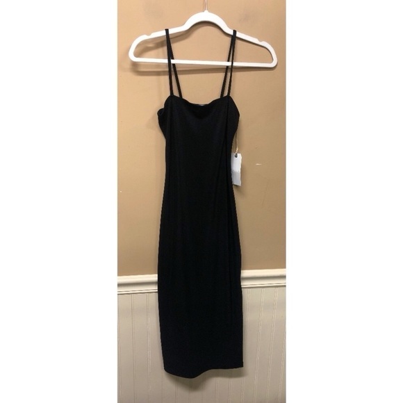 Leith Black Slip Dress with Thigh Slit Size XS NWT - Picture 1 of 6
